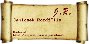 Janicsek Rozália névjegykártya