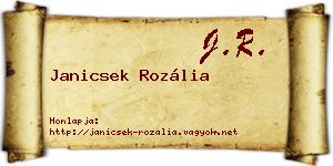 Janicsek Rozália névjegykártya