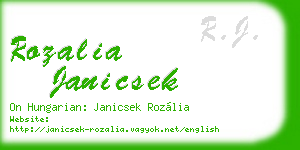 rozalia janicsek business card